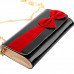Show Story Dazzling Women's Girls Bow Two Tone Flap Clutch Bag Evening Bag With Detachable Chain,FB90014
