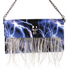 Show Story Women's Girls Punk Skull Feather Gems Design Fashion Outdoor Evening Clutch Handbag Bag,FB90025