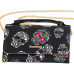Show Story Dazzling Women's Girls Bow Two Tone Flap Clutch Bag Evening Bag With Detachable Chain,FB90030BK00