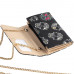 Show Story Dazzling Women's Girls Bow Two Tone Flap Clutch Bag Evening Bag With Detachable Chain,FB90030BK00