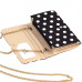 Show Story Dazzling Women's Girls Bow Two Tone Flap Clutch Bag Evening Bag With Detachable Chain,FB90031BK00