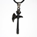 SCOO Fashion Skull Glittery Artificial Gem Cross Amulet Pendant Necklace FS90005JE00