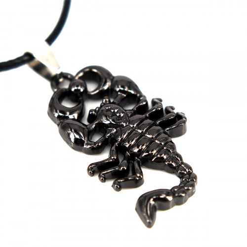 SCOO Fashion Skull Glittery Artificial Gem Cross Amulet Pendant Necklace FS90013JE00