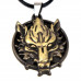SCOO Fashion Skull Glittery Artificial Gem Cross Amulet Pendant Necklace FS90014JE00