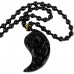 SCOO Fashion Hand of Buddha Buddhist Symbol Natural Stone Amulet Pendant Necklace FS90157FC00