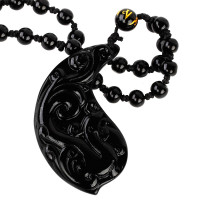 SCOO Fashion Hand of Buddha Buddhist Symbol Natural Stone Amulet Pendant Necklace FS90158FC00