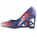 SHOW STORY Vintage Feather Pattern Square-Toe Wedge Eye Shape High Heels Pumps