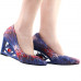 SHOW STORY Vintage Feather Pattern Square-Toe Wedge Eye Shape High Heels Pumps
