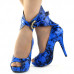 SHOW STORY Multicoloured Floral/Animal Pattern Gladiator Platform Pumps