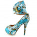 SHOW STORY Multicoloured Floral/Animal Pattern Gladiator Platform Pumps