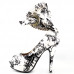 SHOW STORY Multicoloured Floral/Animal Pattern Gladiator Platform Pumps