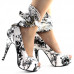 SHOW STORY Multicoloured Floral/Animal Pattern Gladiator Platform Pumps