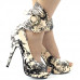 SHOW STORY Multicoloured Floral/Animal Pattern Gladiator Platform Pumps