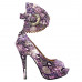 SHOW STORY Multicoloured Floral/Animal Pattern Gladiator Platform Pumps