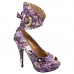 SHOW STORY Multicoloured Floral/Animal Pattern Gladiator Platform Pumps