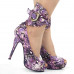 SHOW STORY Multicoloured Floral/Animal Pattern Gladiator Platform Pumps