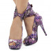 SHOW STORY Multicoloured Floral/Animal Pattern Gladiator Platform Pumps