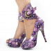 SHOW STORY Multicoloured Floral/Animal Pattern Gladiator Platform Pumps