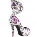 SHOW STORY Multicoloured Floral/Animal Pattern Gladiator Platform Pumps LF30402FP