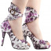 SHOW STORY Multicoloured Floral/Animal Pattern Gladiator Platform Pumps LF30402FP