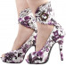 SHOW STORY Multicoloured Floral/Animal Pattern Gladiator Platform Pumps LF30402FP