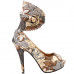 SHOW STORY Multicoloured Floral/Animal Pattern Gladiator Platform Pumps