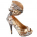 SHOW STORY Multicoloured Floral/Animal Pattern Gladiator Platform Pumps