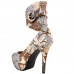 SHOW STORY Multicoloured Floral/Animal Pattern Gladiator Platform Pumps