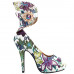 SHOW STORY Multicoloured Floral/Animal Pattern Gladiator Platform Pumps