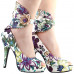 SHOW STORY Multicoloured Floral/Animal Pattern Gladiator Platform Pumps