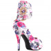 SHOW STORY Multicoloured Floral/Animal Pattern Gladiator Platform Pumps