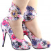 SHOW STORY Multicoloured Floral/Animal Pattern Gladiator Platform Pumps