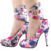 SHOW STORY Multicoloured Floral/Animal Pattern Gladiator Platform Pumps