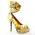 SHOW STORY Multicoloured Floral/Animal Pattern Gladiator Platform Pumps