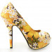 SHOW STORY Multicoloured Floral/Animal Pattern Gladiator Platform Pumps