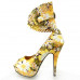 SHOW STORY Multicoloured Floral/Animal Pattern Gladiator Platform Pumps