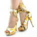 SHOW STORY Multicoloured Floral/Animal Pattern Gladiator Platform Pumps