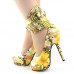 SHOW STORY Multicoloured Floral/Animal Pattern Gladiator Platform Pumps