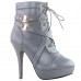 Sexy Punk Strap Buckles Zip High Heel Platform Ankle Boots