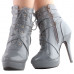 Sexy Punk Strap Buckles Zip High Heel Platform Ankle Boots