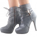 Sexy Punk Strap Buckles Zip High Heel Platform Ankle Boots