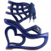 SHOW STORY Punk Black Spider Web Lace-Up Heart Heel Wedge Platform Club Sandals