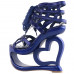 SHOW STORY Punk Black Spider Web Lace-Up Heart Heel Wedge Platform Club Sandals