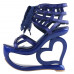 SHOW STORY Punk Black Spider Web Lace-Up Heart Heel Wedge Platform Club Sandals