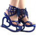 SHOW STORY Punk Black Spider Web Lace-Up Heart Heel Wedge Platform Club Sandals