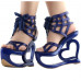SHOW STORY Punk Black Spider Web Lace-Up Heart Heel Wedge Platform Club Sandals