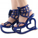 SHOW STORY Punk Black Spider Web Lace-Up Heart Heel Wedge Platform Club Sandals