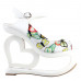 SHOW STORY Elegant Butterfly Print Bow Ankle Strap Heart Heel Wedge Bridesmaid Wedding Sandals