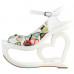 SHOW STORY Elegant Butterfly Print Bow Ankle Strap Heart Heel Wedge Bridesmaid Wedding Sandals