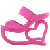 SHOW STORY Retro Pink Open Toe Heart Heel Wedge Wedding Evening Slip-ons Sandals